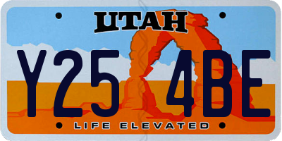 UT license plate Y254BE