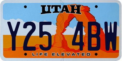 UT license plate Y254BW