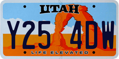 UT license plate Y254DW