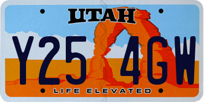 UT license plate Y254GW