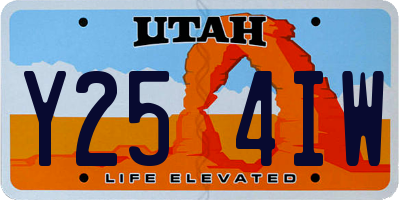 UT license plate Y254IW