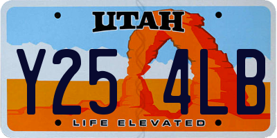 UT license plate Y254LB