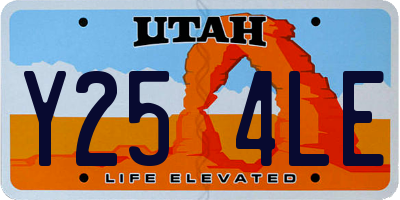 UT license plate Y254LE