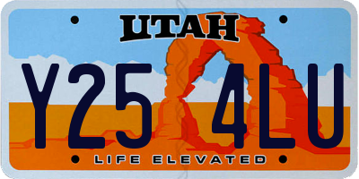 UT license plate Y254LU