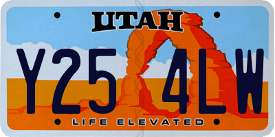 UT license plate Y254LW
