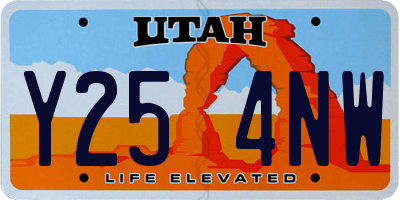 UT license plate Y254NW