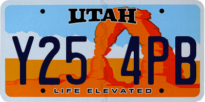 UT license plate Y254PB