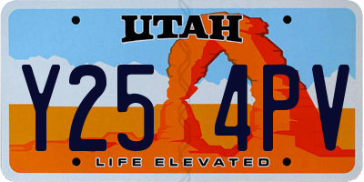 UT license plate Y254PV