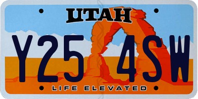UT license plate Y254SW