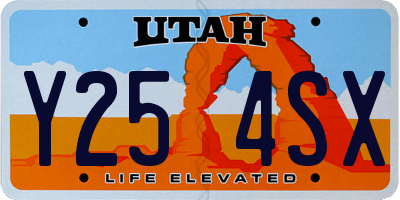 UT license plate Y254SX