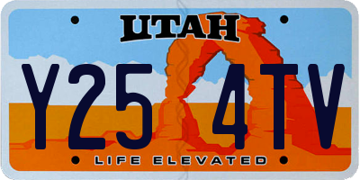 UT license plate Y254TV