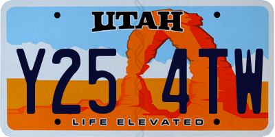 UT license plate Y254TW