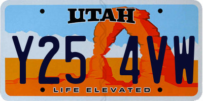 UT license plate Y254VW