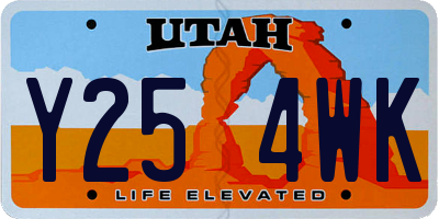 UT license plate Y254WK