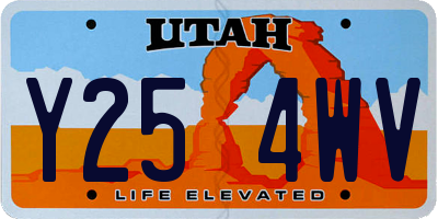 UT license plate Y254WV