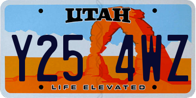 UT license plate Y254WZ