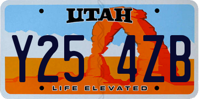 UT license plate Y254ZB