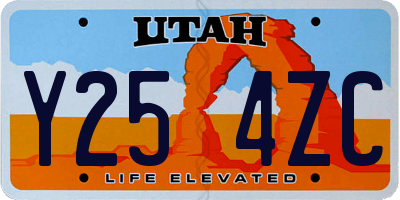 UT license plate Y254ZC