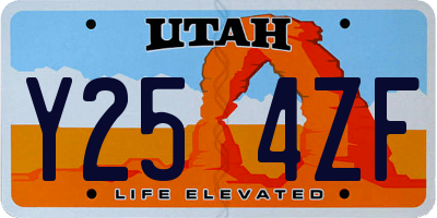 UT license plate Y254ZF