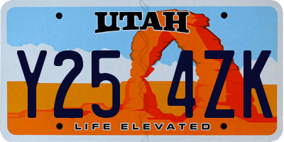 UT license plate Y254ZK