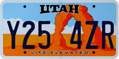 UT license plate Y254ZR