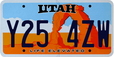 UT license plate Y254ZW