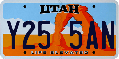 UT license plate Y255AN