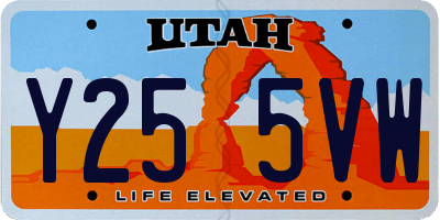 UT license plate Y255VW
