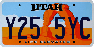 UT license plate Y255YC