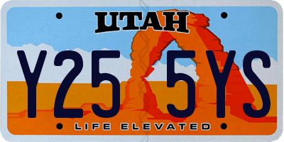UT license plate Y255YS