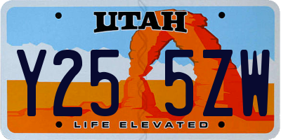 UT license plate Y255ZW