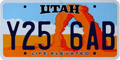 UT license plate Y256AB