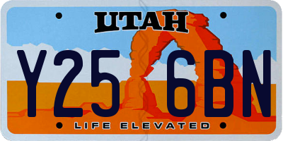 UT license plate Y256BN