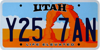 UT license plate Y257AN