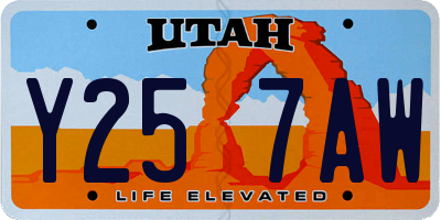 UT license plate Y257AW