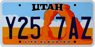 UT license plate Y257AZ