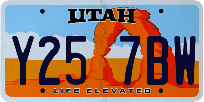 UT license plate Y257BW