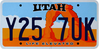 UT license plate Y257UK