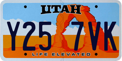 UT license plate Y257VK