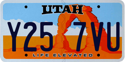 UT license plate Y257VU