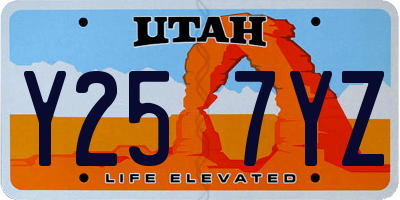 UT license plate Y257YZ
