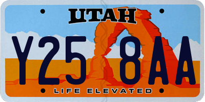 UT license plate Y258AA