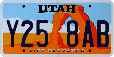UT license plate Y258AB