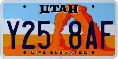 UT license plate Y258AF
