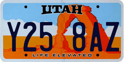 UT license plate Y258AZ