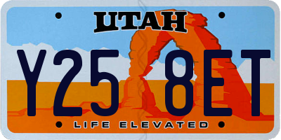UT license plate Y258ET