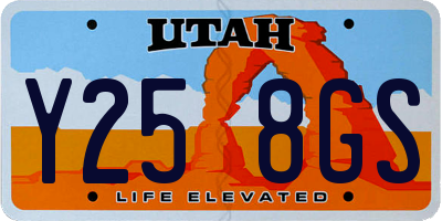 UT license plate Y258GS