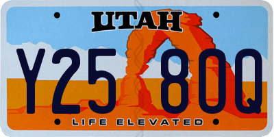 UT license plate Y258OQ