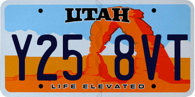 UT license plate Y258VT