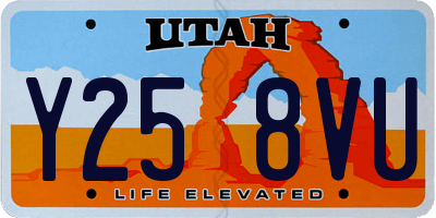 UT license plate Y258VU